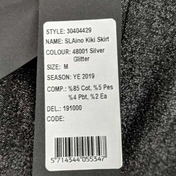 NWT ~ SOAKED IN LUXERY Silver Glitter  Skirt - Picture 5 of 8